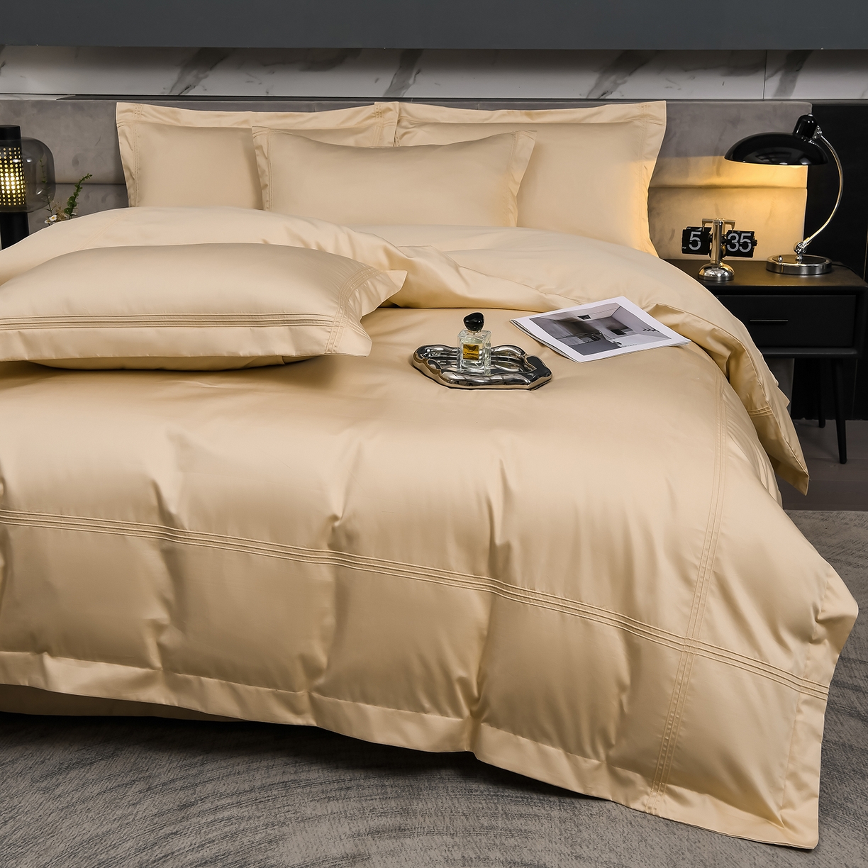 91家纺网 家纺一手货源 找家纺 润淳家居 2025新款100支新疆长绒棉四件套纯棉四件套全棉四件套 梦幻 圣殿驼