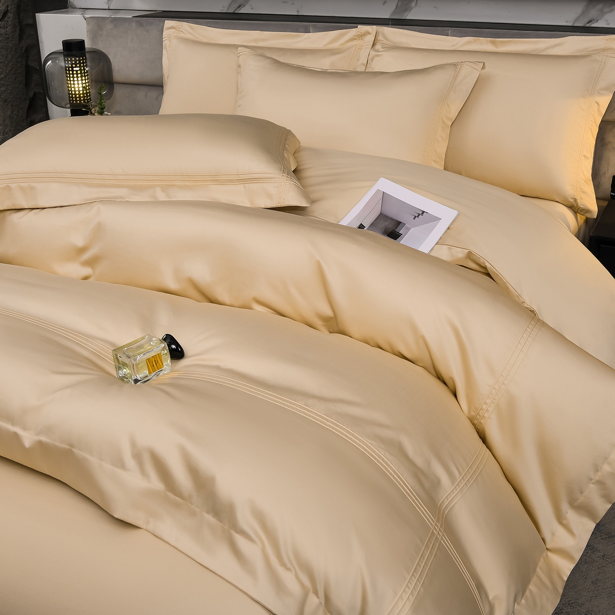 91家纺网 家纺一手货源 找家纺 润淳家居 2025新款100支新疆长绒棉四件套纯棉四件套全棉四件套 梦幻 圣殿驼