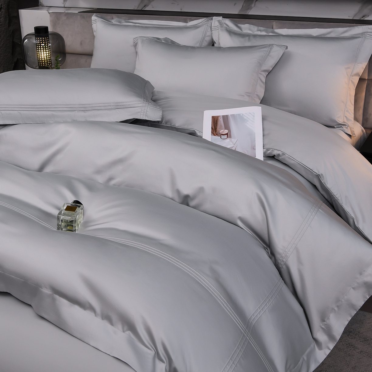 91家纺网 家纺一手货源 找家纺 润淳家居 2025新款100支新疆长绒棉四件套纯棉四件套全棉四件套 梦幻 繁星蓝