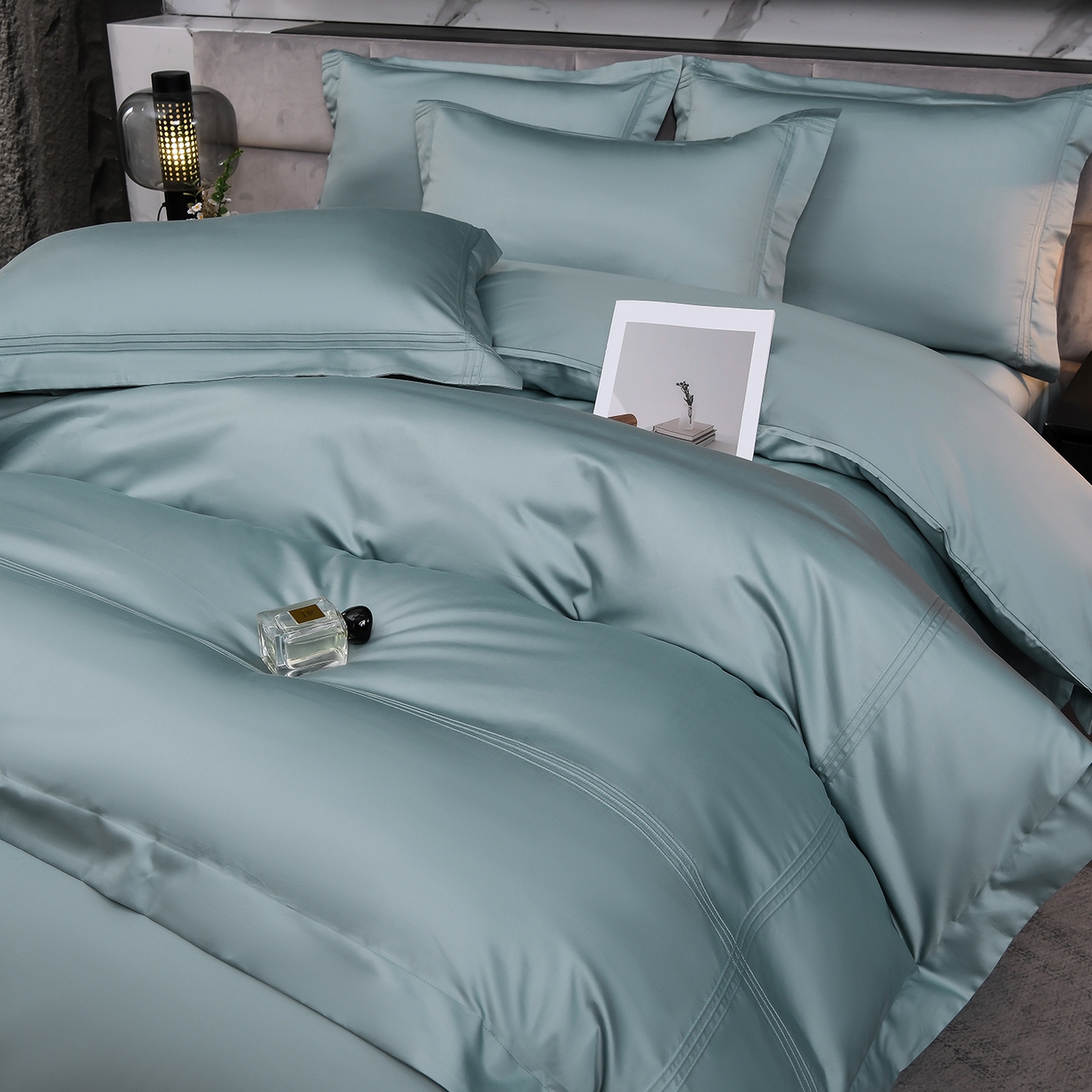 91家纺网 家纺一手货源 找家纺 润淳家居 2025新款100支新疆长绒棉四件套纯棉四件套全棉四件套 梦幻 星耀蓝