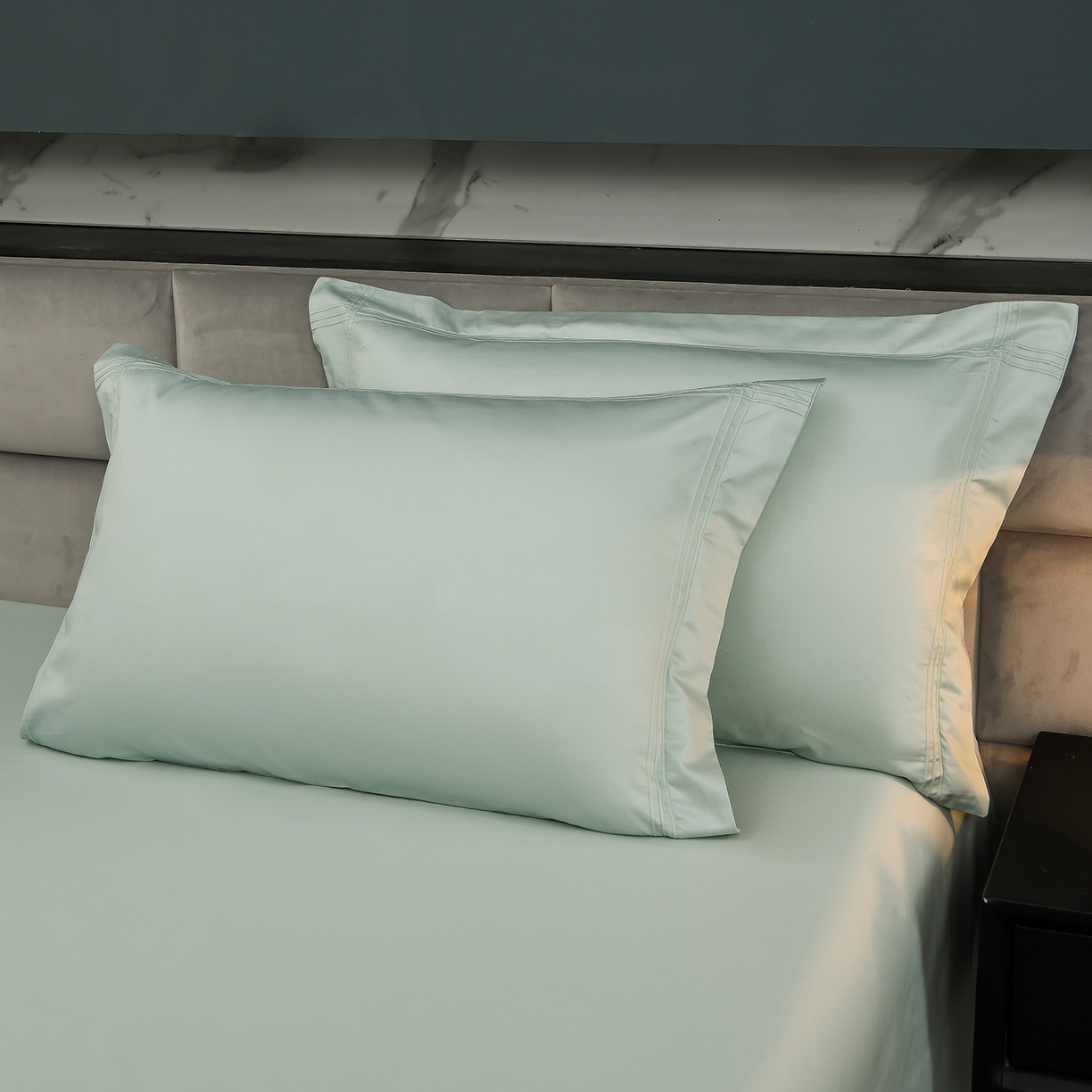 91家纺网 家纺一手货源 找家纺 润淳家居 2025新款100支新疆长绒棉四件套纯棉四件套全棉四件套 梦幻 青水绿