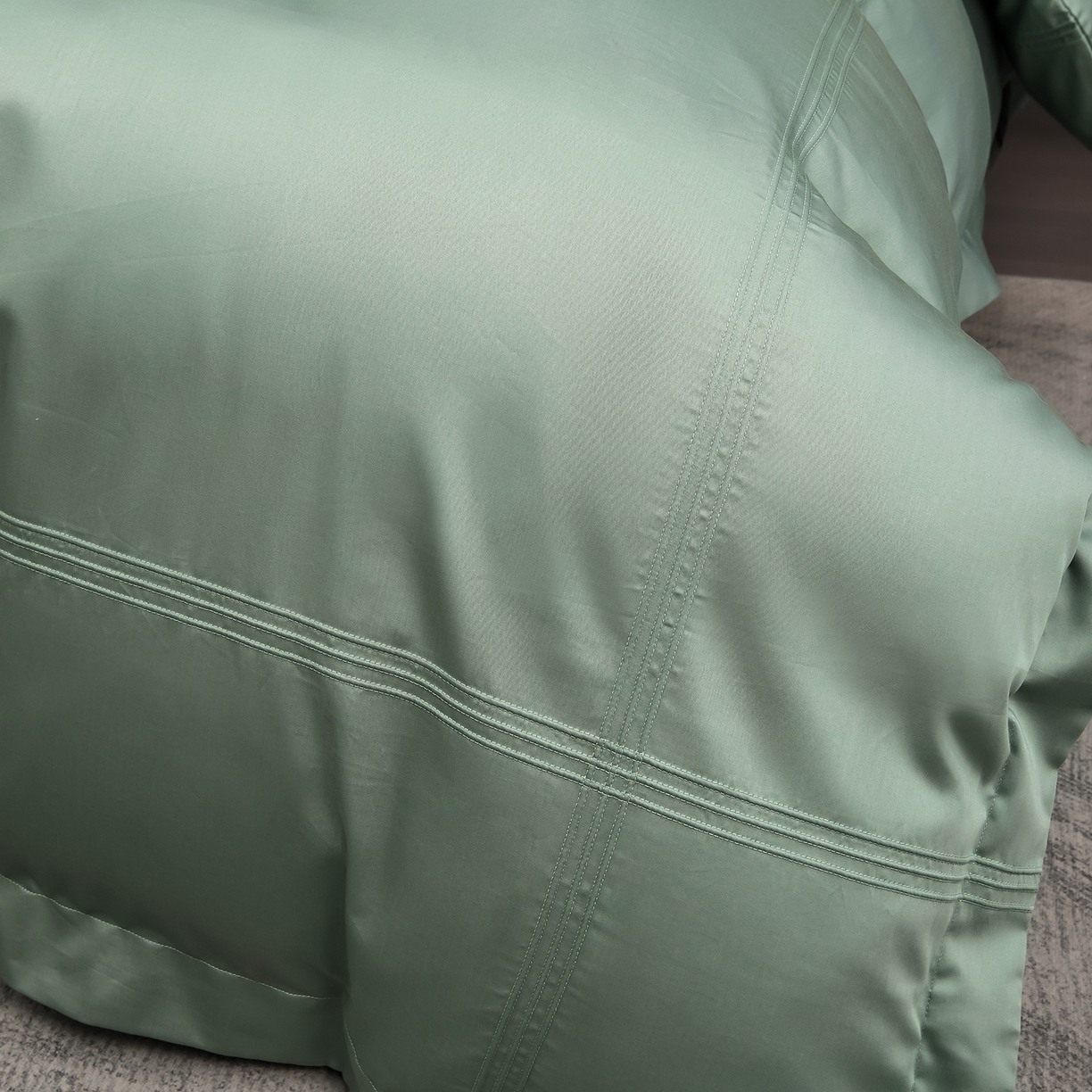 91家纺网 家纺一手货源 找家纺 润淳家居 2025新款100支新疆长绒棉四件套纯棉四件套全棉四件套 梦幻 灰湖绿