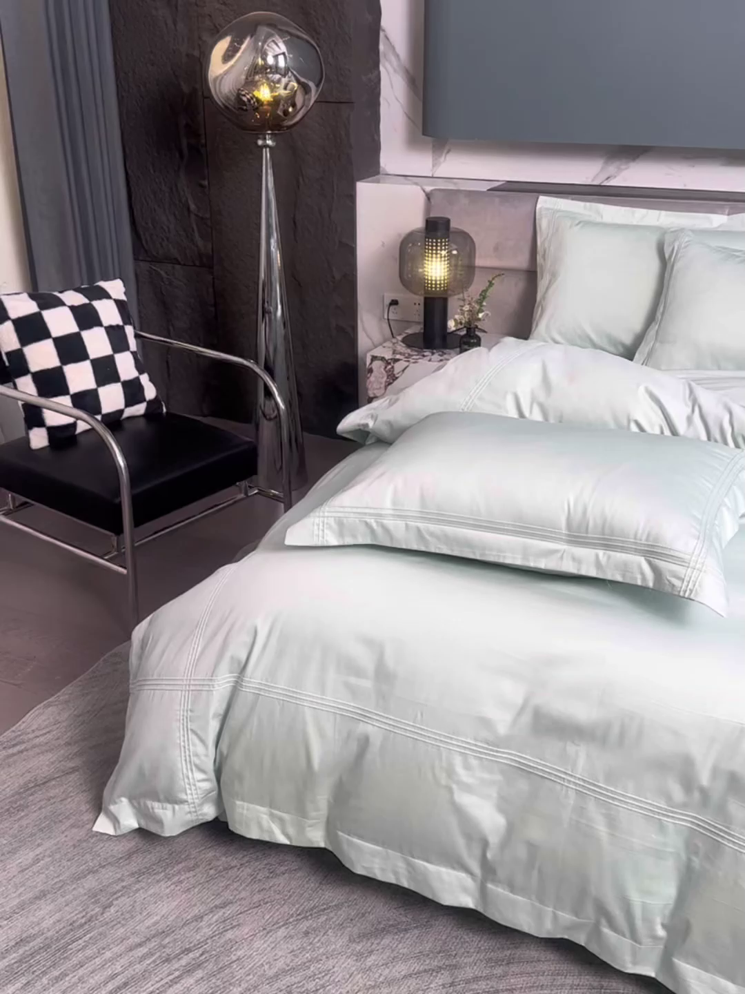 91家纺网 家纺一手货源 找家纺 润淳家居 2025新款100支新疆长绒棉四件套纯棉四件套全棉四件套 梦幻 青水绿