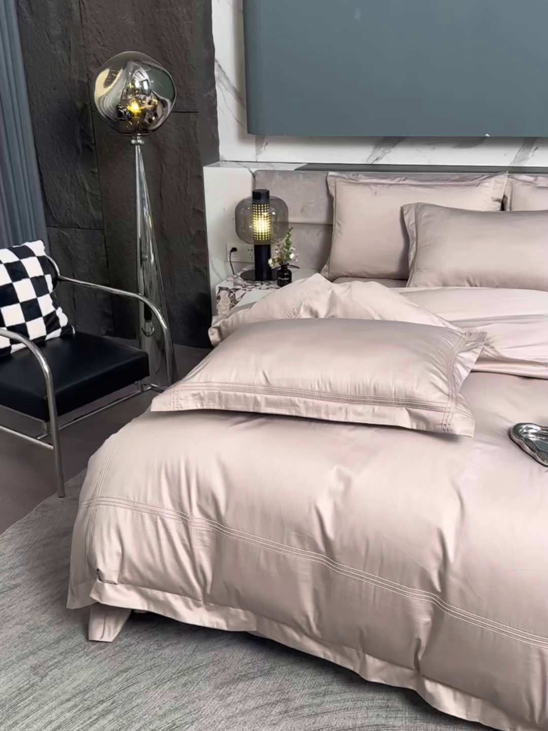 91家纺网 家纺一手货源 找家纺 润淳家居 2025新款100支新疆长绒棉四件套纯棉四件套全棉四件套 梦幻 烟灰紫