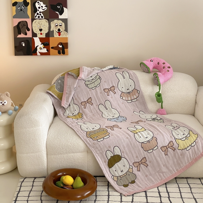 91家纺网 家纺一手货源 找家纺 （总）麻依 2025新款软萌纱布浴巾四层全棉纱布浴巾