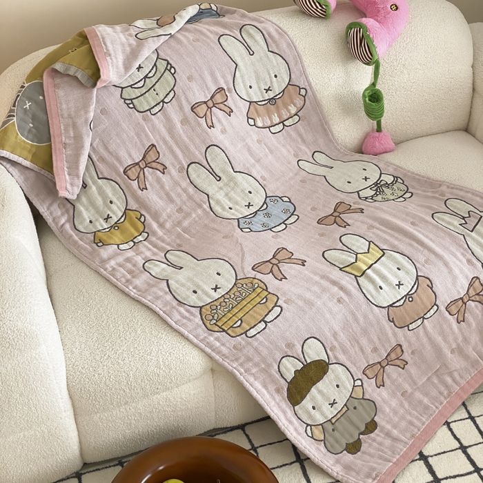 91家纺网 家纺一手货源 找家纺 （总）麻依 2025新款软萌纱布浴巾四层全棉纱布浴巾