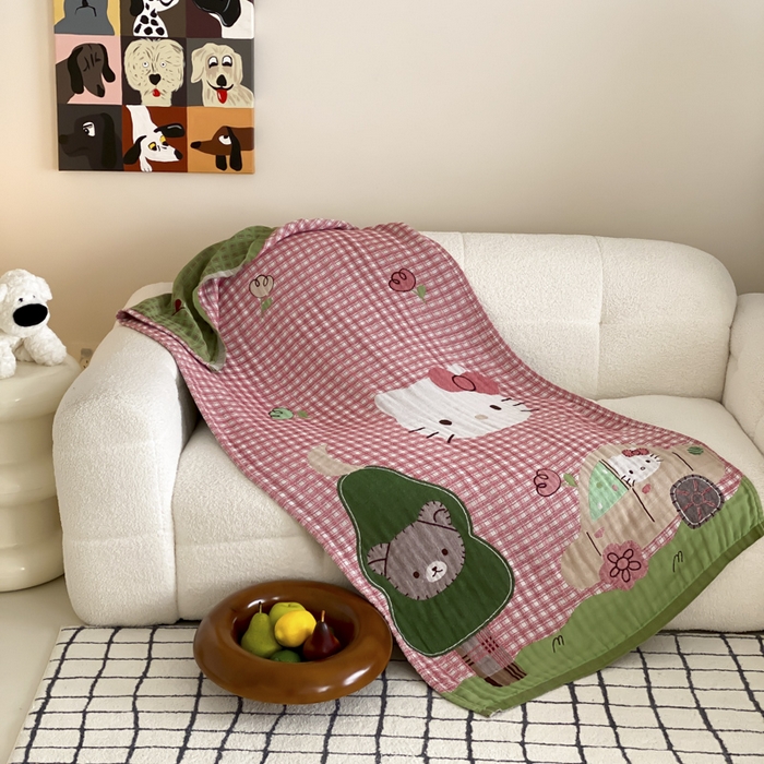 91家纺网 家纺一手货源 找家纺 （总）麻依 2025新款软萌纱布浴巾四层全棉纱布浴巾