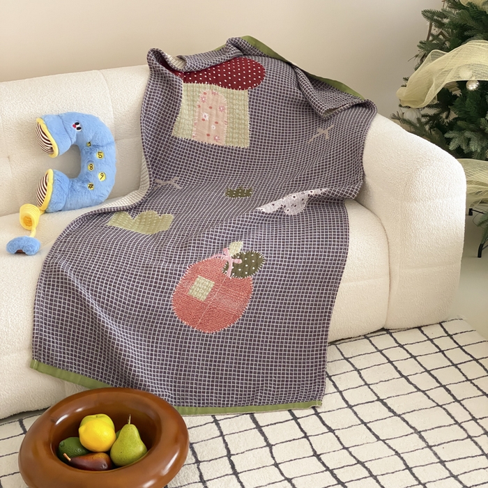 91家纺网 家纺一手货源 找家纺 麻依 2025新款软萌纱布浴巾四层全棉纱布浴巾 快乐童年 80*160