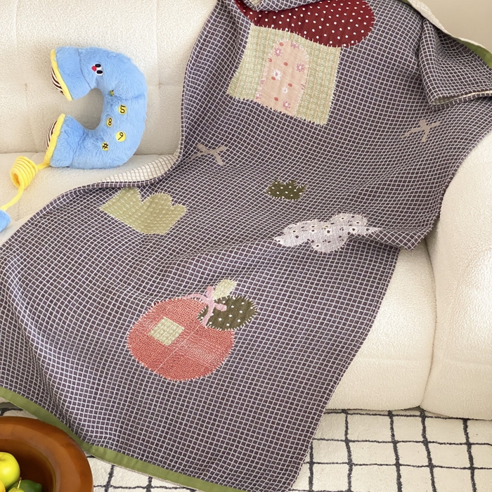 91家纺网 家纺一手货源 找家纺 麻依 2025新款软萌纱布浴巾四层全棉纱布浴巾 快乐童年 80*160