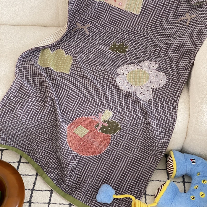 91家纺网 家纺一手货源 找家纺 麻依 2025新款软萌纱布浴巾四层全棉纱布浴巾 快乐童年 80*160