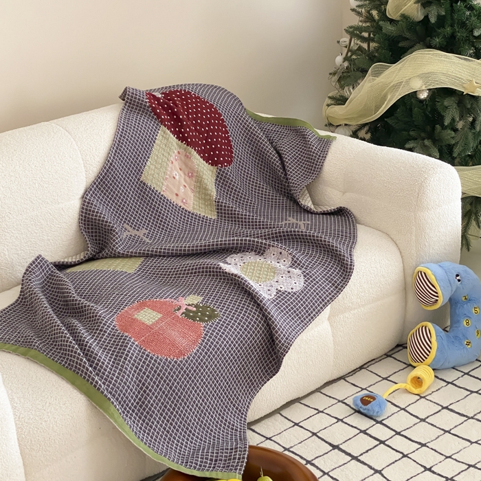 91家纺网 家纺一手货源 找家纺 麻依 2025新款软萌纱布浴巾四层全棉纱布浴巾 快乐童年 80*160