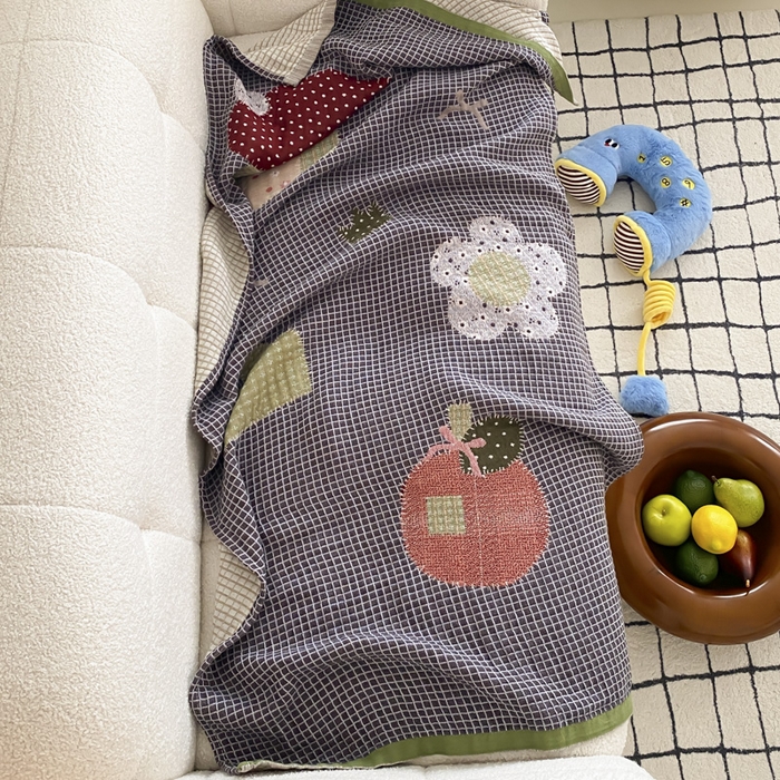 91家纺网 家纺一手货源 找家纺 麻依 2025新款软萌纱布浴巾四层全棉纱布浴巾 快乐童年 80*160