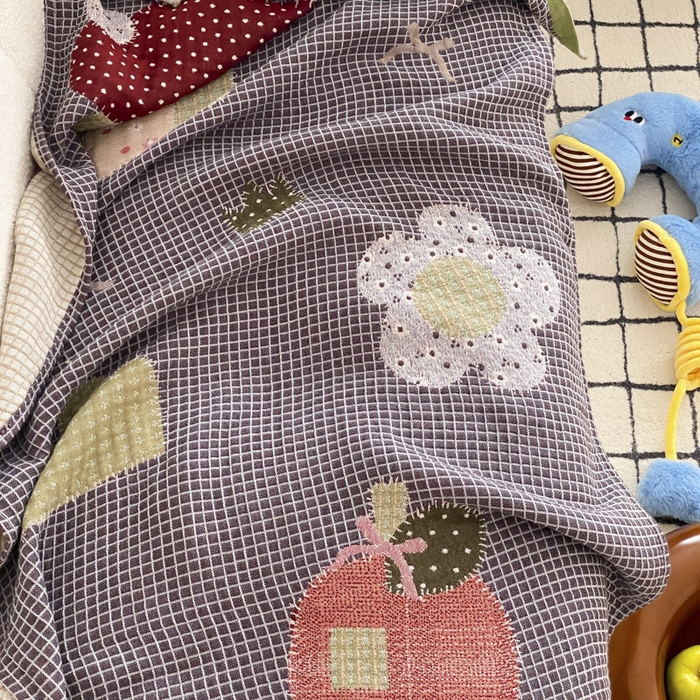 91家纺网 家纺一手货源 找家纺 麻依 2025新款软萌纱布浴巾四层全棉纱布浴巾 快乐童年 80*160