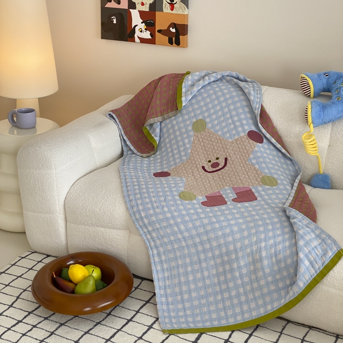 91家纺网 家纺一手货源 找家纺 麻依 2025新款软萌纱布浴巾四层全棉纱布浴巾 亮晶晶 80*160