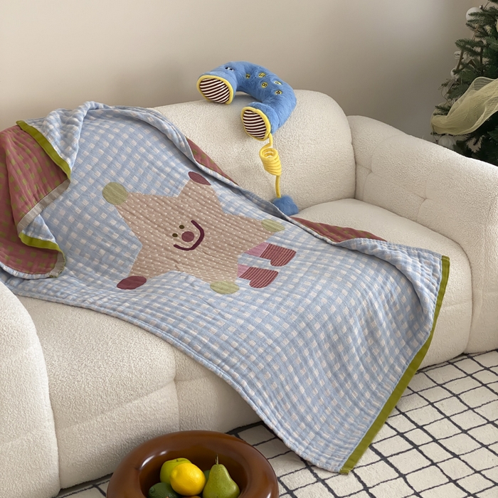 91家纺网 家纺一手货源 找家纺 麻依 2025新款软萌纱布浴巾四层全棉纱布浴巾 亮晶晶 80*160