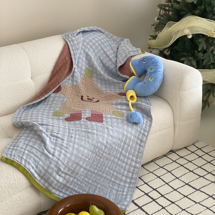 91家纺网 家纺一手货源 找家纺 麻依 2025新款软萌纱布浴巾四层全棉纱布浴巾 亮晶晶 80*160