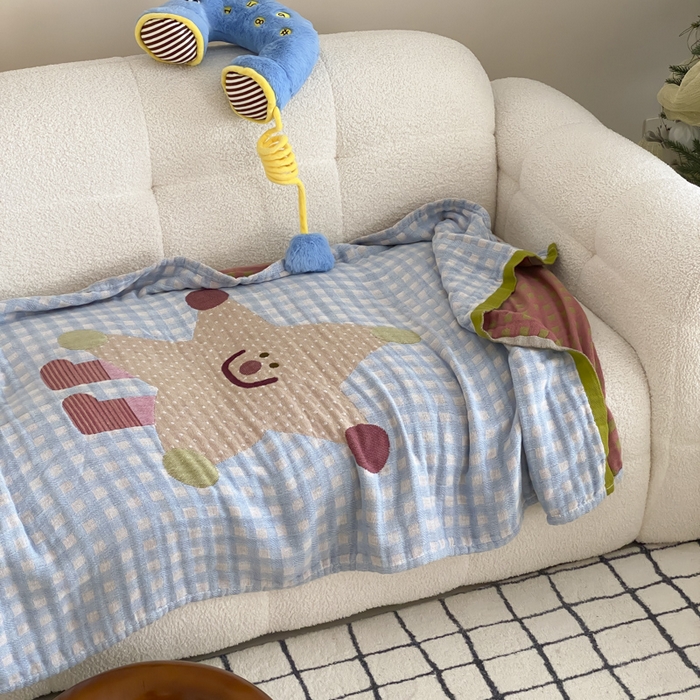 91家纺网 家纺一手货源 找家纺 麻依 2025新款软萌纱布浴巾四层全棉纱布浴巾 亮晶晶 80*160