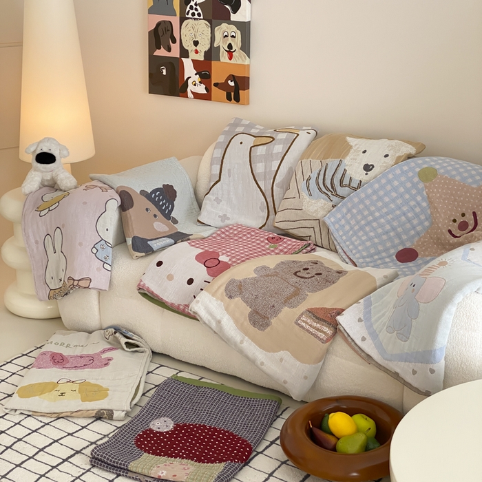 91家纺网 家纺一手货源 找家纺 麻依 2025新款软萌纱布浴巾四层全棉纱布浴巾 组合图 80*160