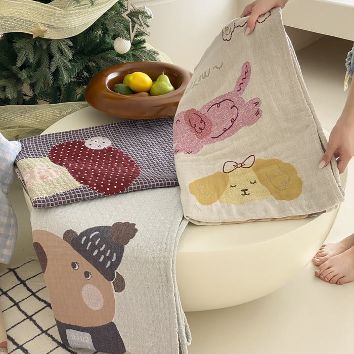 91家纺网 家纺一手货源 找家纺 麻依 2025新款软萌纱布浴巾四层全棉纱布浴巾 组合图 80*160