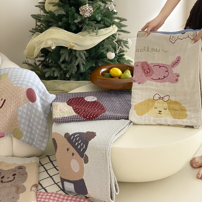 91家纺网 家纺一手货源 找家纺 麻依 2025新款软萌纱布浴巾四层全棉纱布浴巾 组合图 80*160