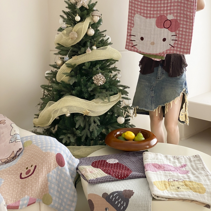 91家纺网 家纺一手货源 找家纺 麻依 2025新款软萌纱布浴巾四层全棉纱布浴巾 组合图 80*160