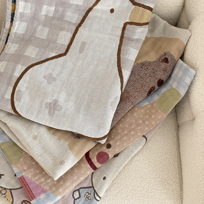 91家纺网 家纺一手货源 找家纺 麻依 2025新款软萌纱布浴巾四层全棉纱布浴巾 组合图 80*160