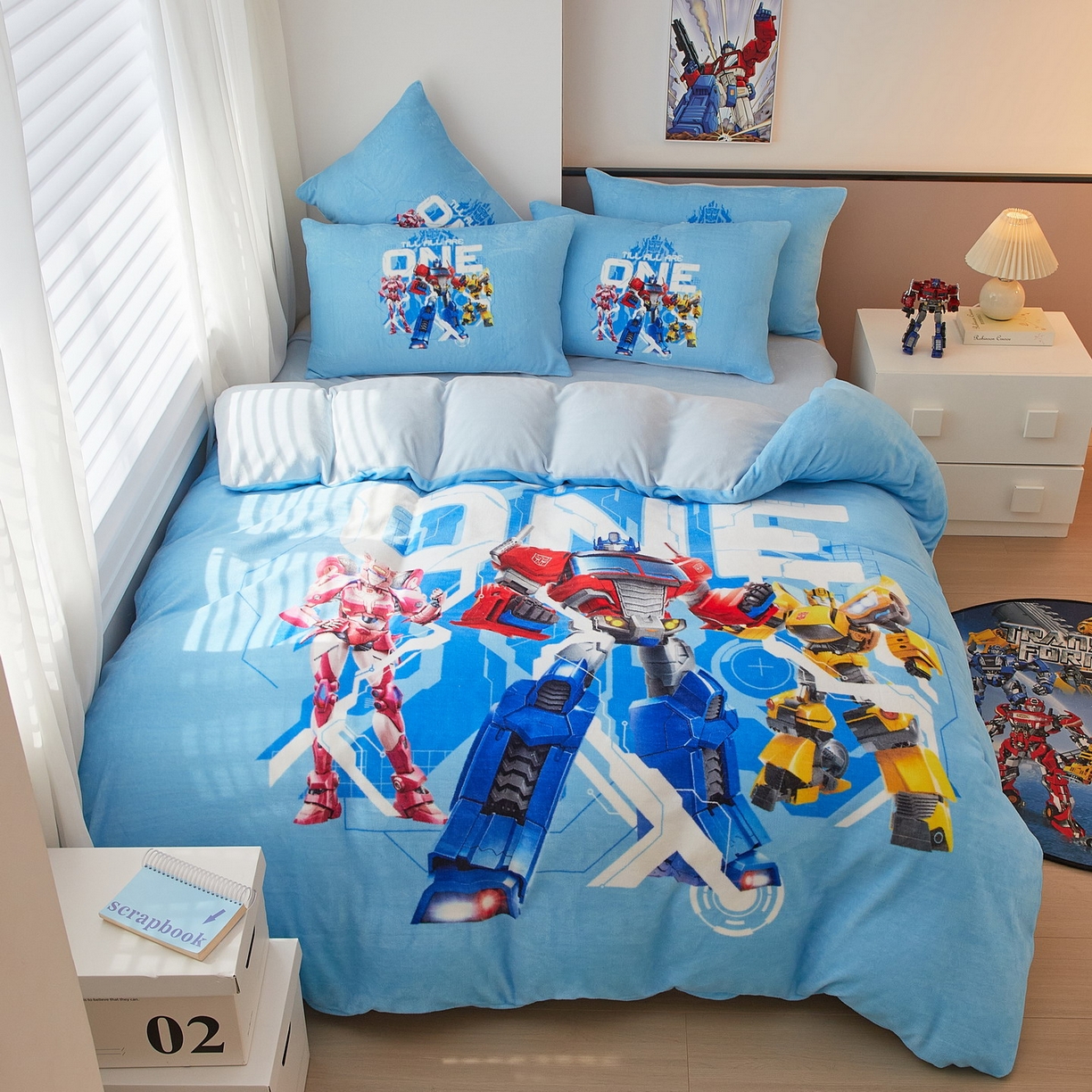 91家纺网 家纺一手货源 找家纺 （总）蘭菲家纺 2025新款变形金刚牛奶绒四件套