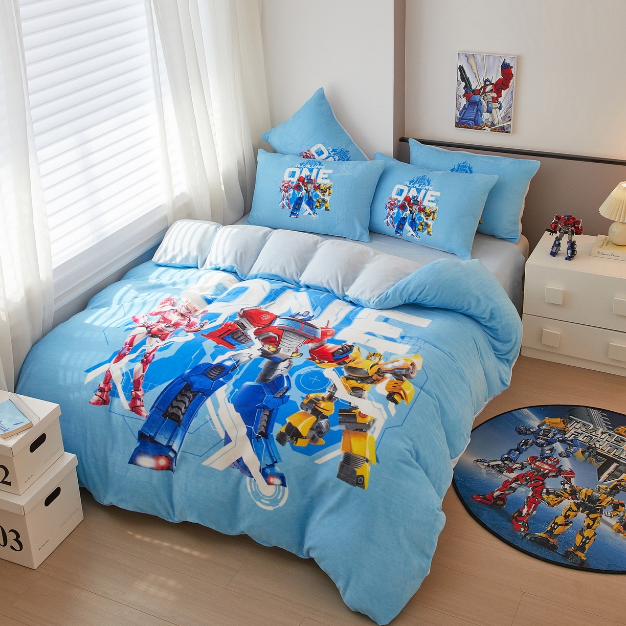 91家纺网 家纺一手货源 找家纺 （总）蘭菲家纺 2025新款变形金刚牛奶绒四件套