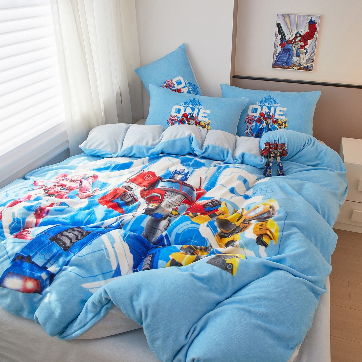 91家纺网 家纺一手货源 找家纺 （总）蘭菲家纺 2025新款变形金刚牛奶绒四件套