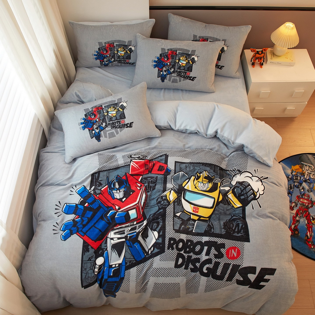 91家纺网 家纺一手货源 找家纺 （总）蘭菲家纺 2025新款变形金刚牛奶绒四件套