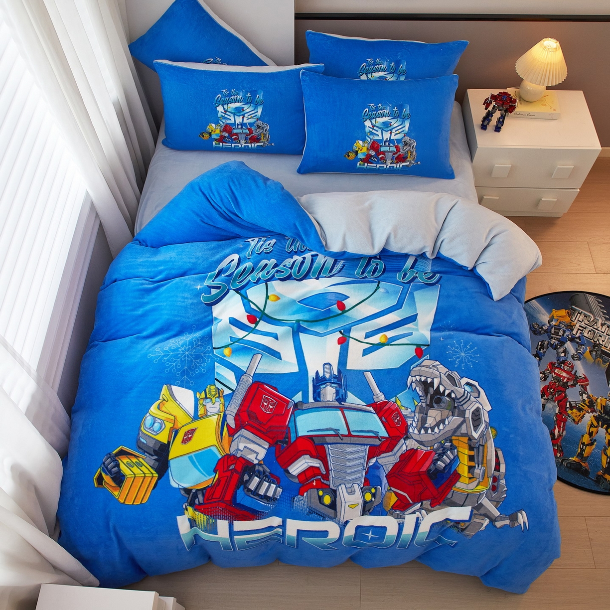 91家纺网 家纺一手货源 找家纺 （总）蘭菲家纺 2025新款变形金刚牛奶绒四件套