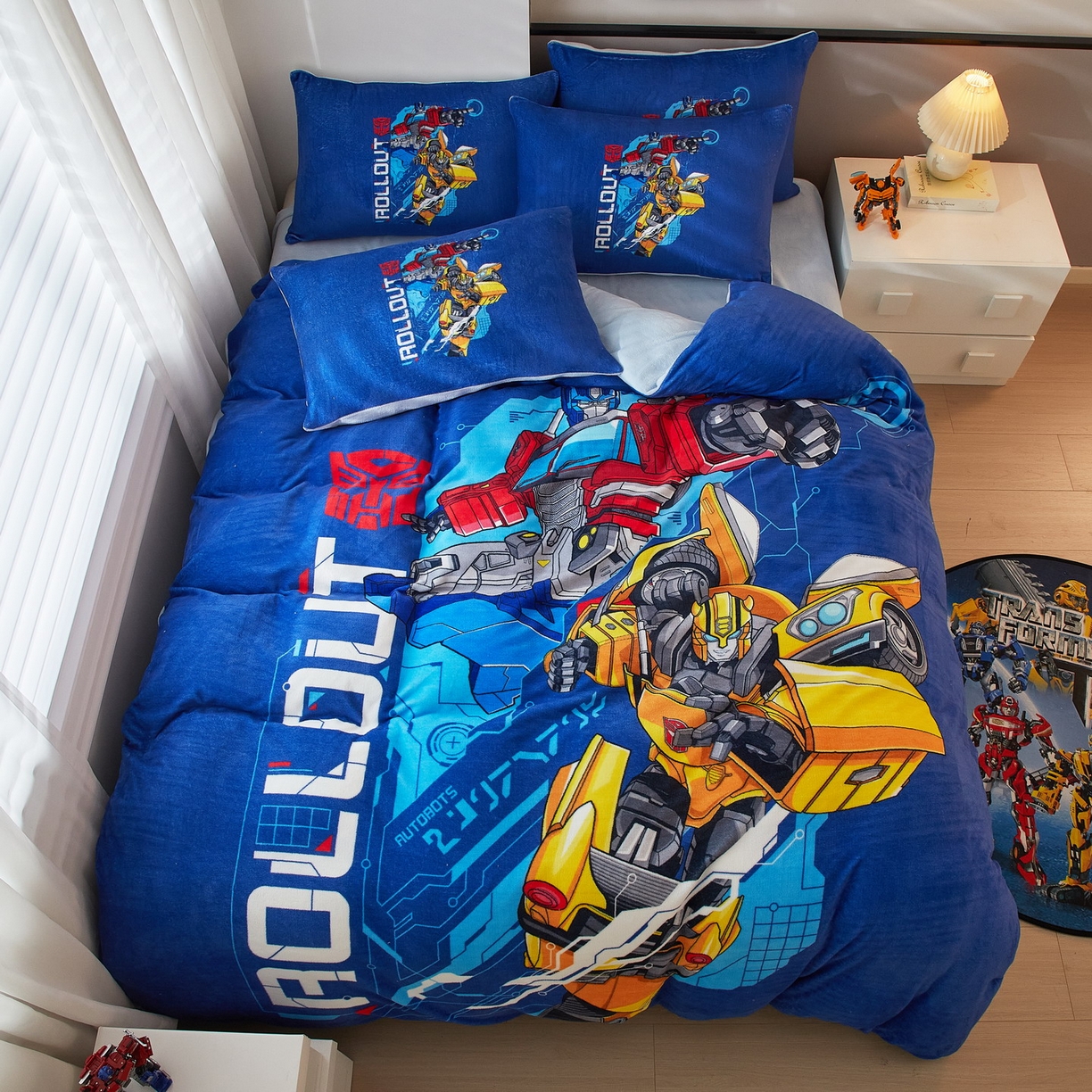 91家纺网 家纺一手货源 找家纺 （总）蘭菲家纺 2025新款变形金刚牛奶绒四件套