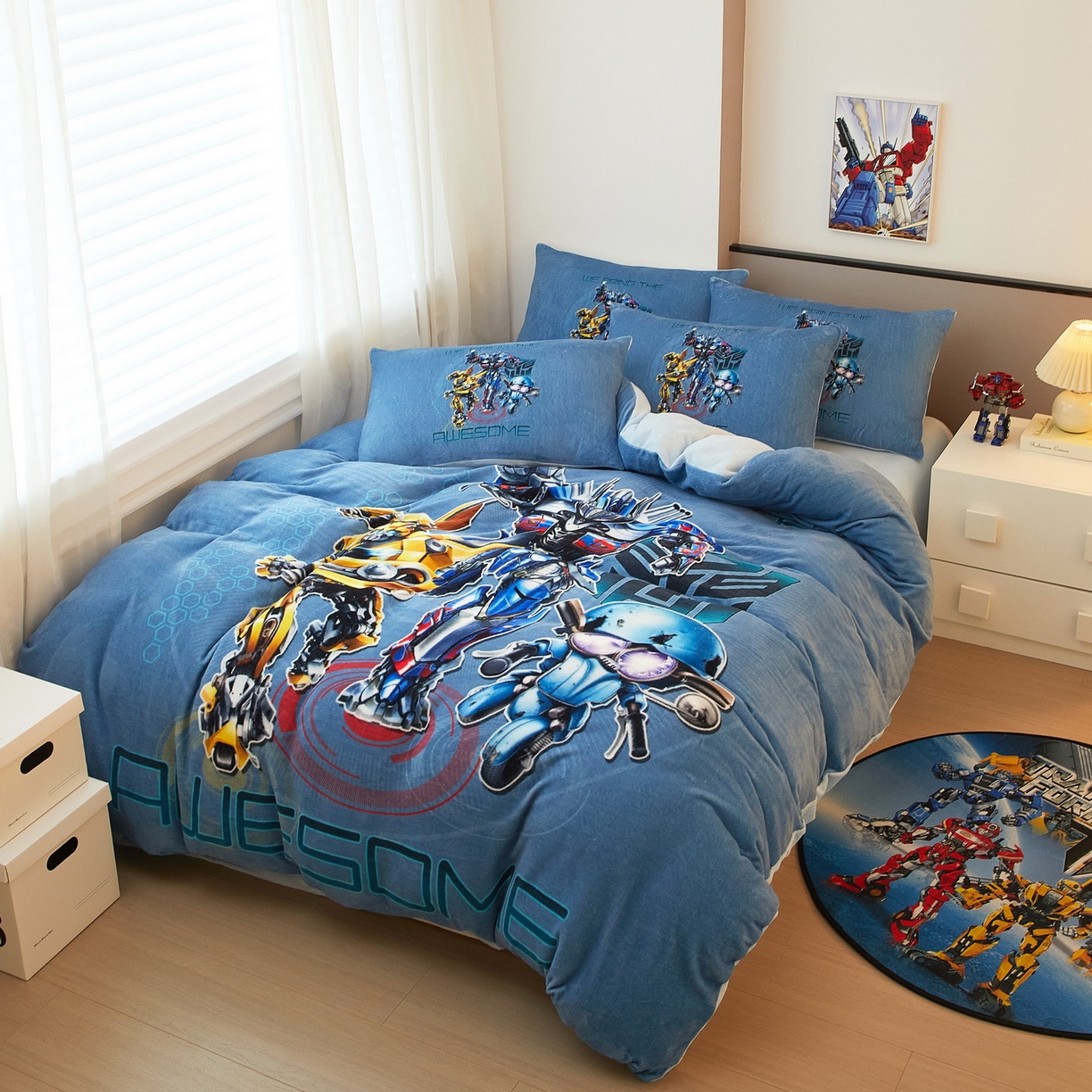 91家纺网 家纺一手货源 找家纺 蘭菲家纺 2025新款变形金刚牛奶绒四件套 2号