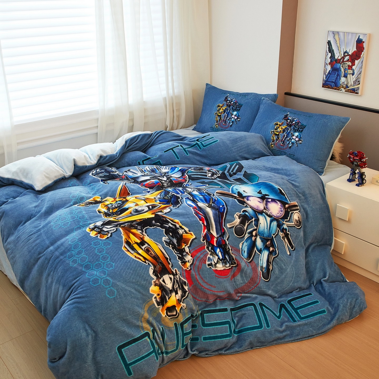 91家纺网 家纺一手货源 找家纺 蘭菲家纺 2025新款变形金刚牛奶绒四件套 2号