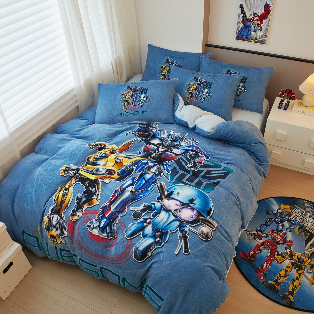 91家纺网 家纺一手货源 找家纺 蘭菲家纺 2025新款变形金刚牛奶绒四件套 2号