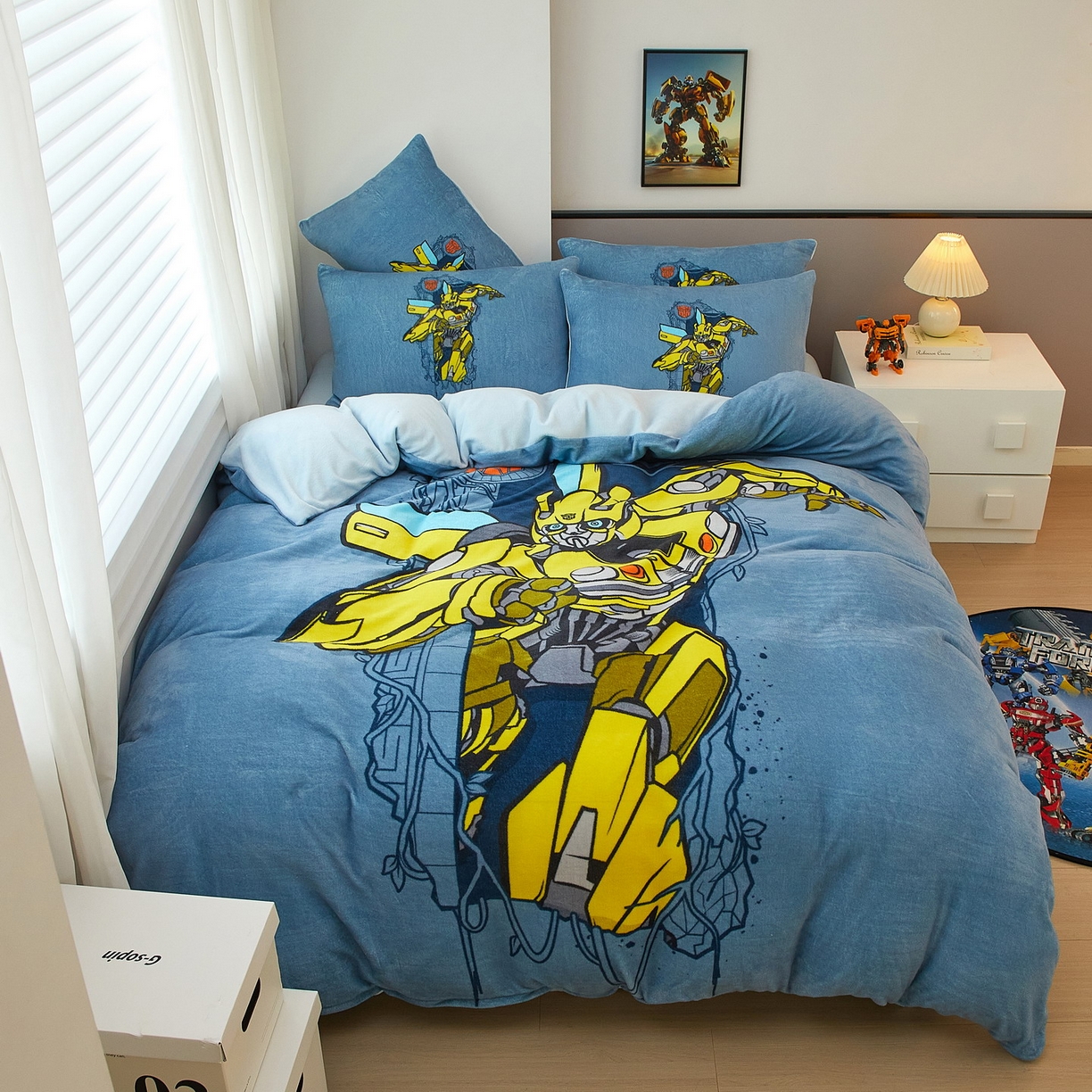 91家纺网 家纺一手货源 找家纺 蘭菲家纺 2025新款变形金刚牛奶绒四件套 3号