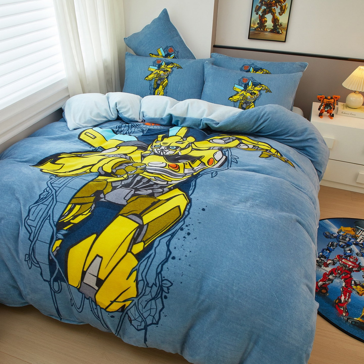 91家纺网 家纺一手货源 找家纺 蘭菲家纺 2025新款变形金刚牛奶绒四件套 3号