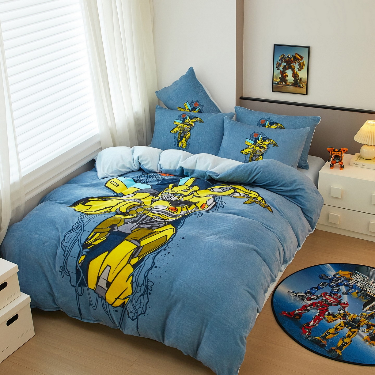 91家纺网 家纺一手货源 找家纺 蘭菲家纺 2025新款变形金刚牛奶绒四件套 3号