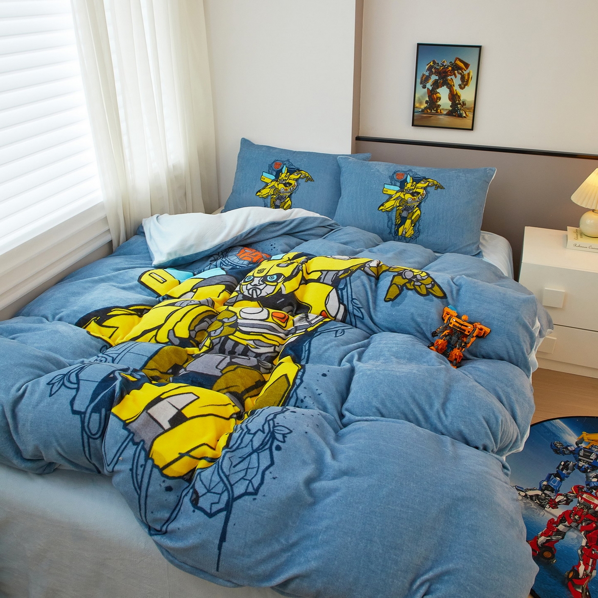 91家纺网 家纺一手货源 找家纺 蘭菲家纺 2025新款变形金刚牛奶绒四件套 3号