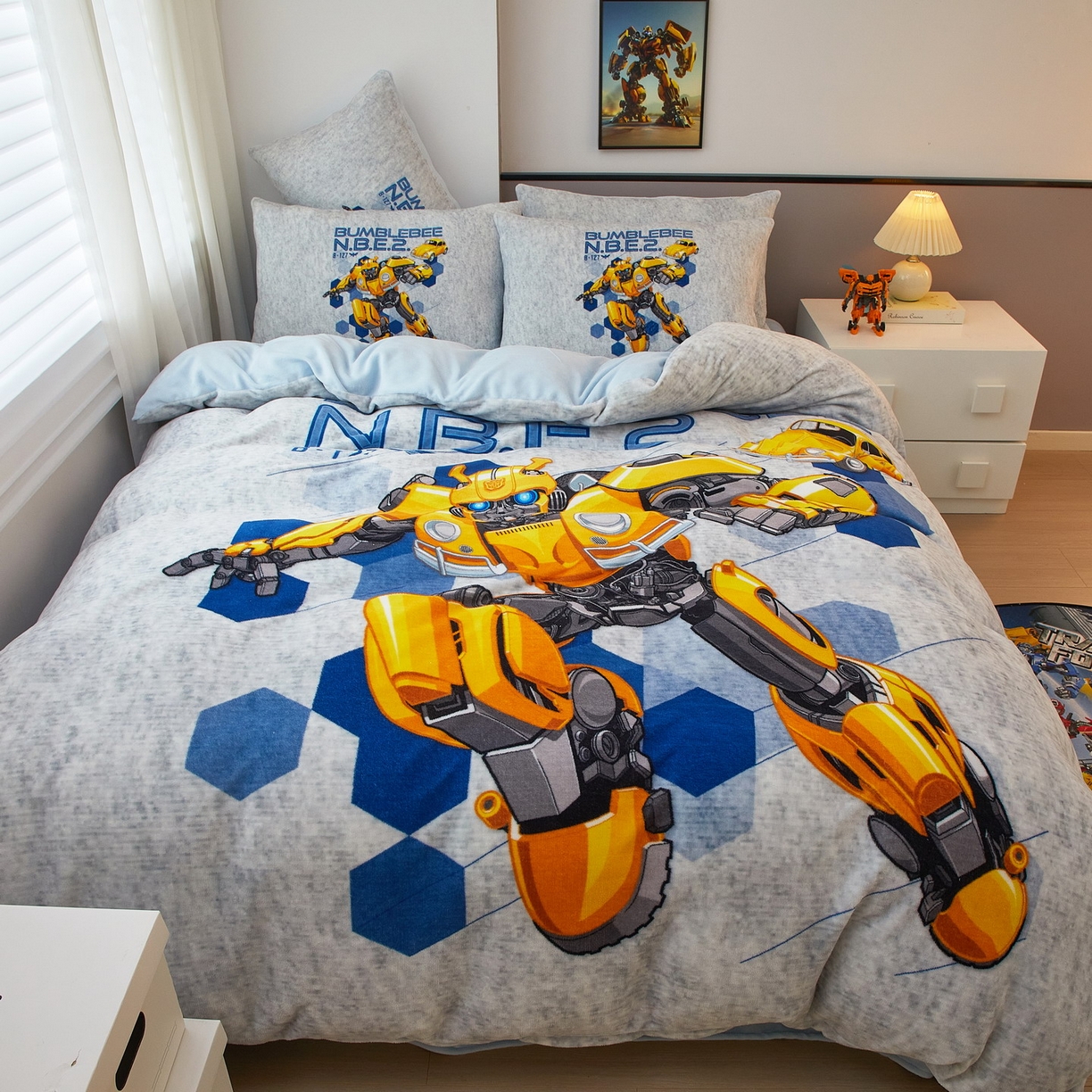 91家纺网 家纺一手货源 找家纺 蘭菲家纺 2025新款变形金刚牛奶绒四件套 4号