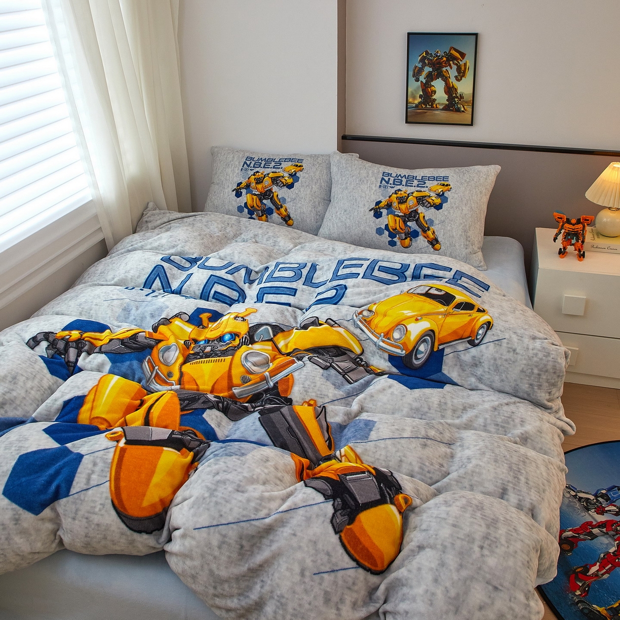 91家纺网 家纺一手货源 找家纺 蘭菲家纺 2025新款变形金刚牛奶绒四件套 4号