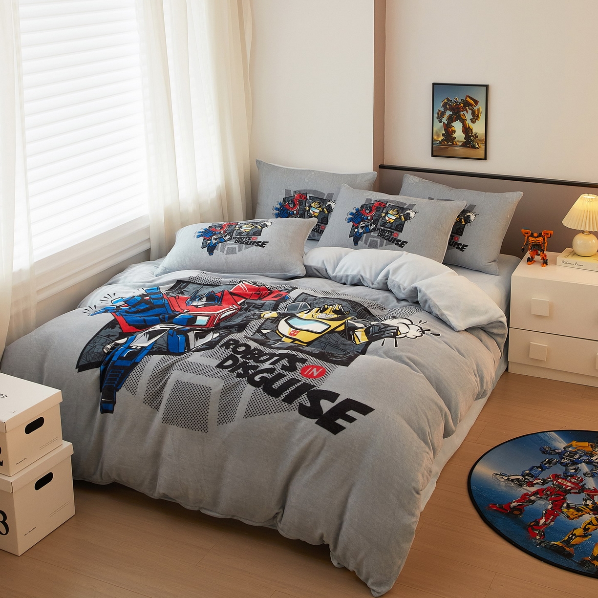 91家纺网 家纺一手货源 找家纺 蘭菲家纺 2025新款变形金刚牛奶绒四件套 5号