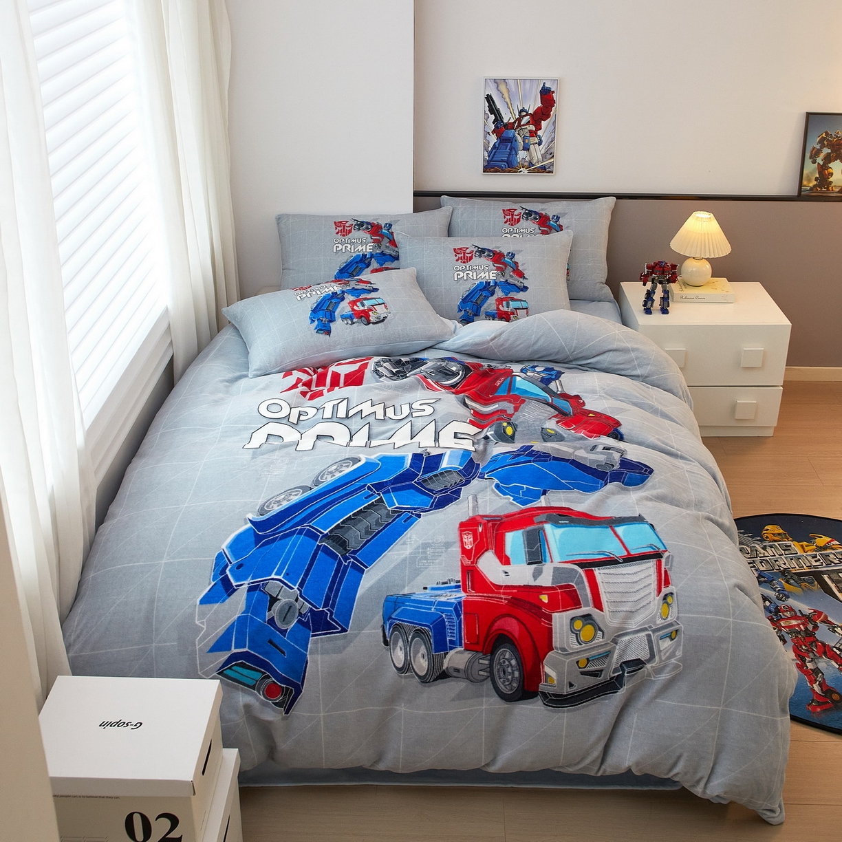 91家纺网 家纺一手货源 找家纺 蘭菲家纺 2025新款变形金刚牛奶绒四件套 6号