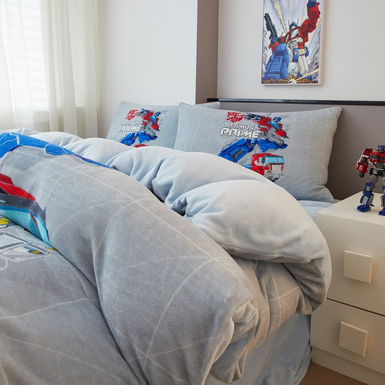 91家纺网 家纺一手货源 找家纺 蘭菲家纺 2025新款变形金刚牛奶绒四件套 6号