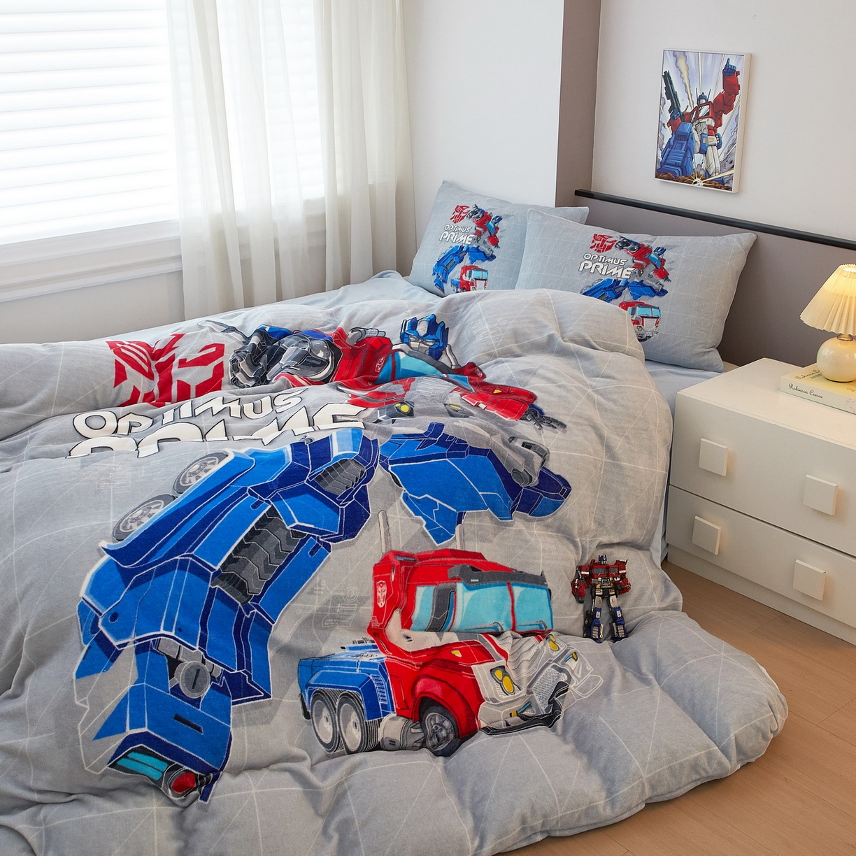 91家纺网 家纺一手货源 找家纺 蘭菲家纺 2025新款变形金刚牛奶绒四件套 6号