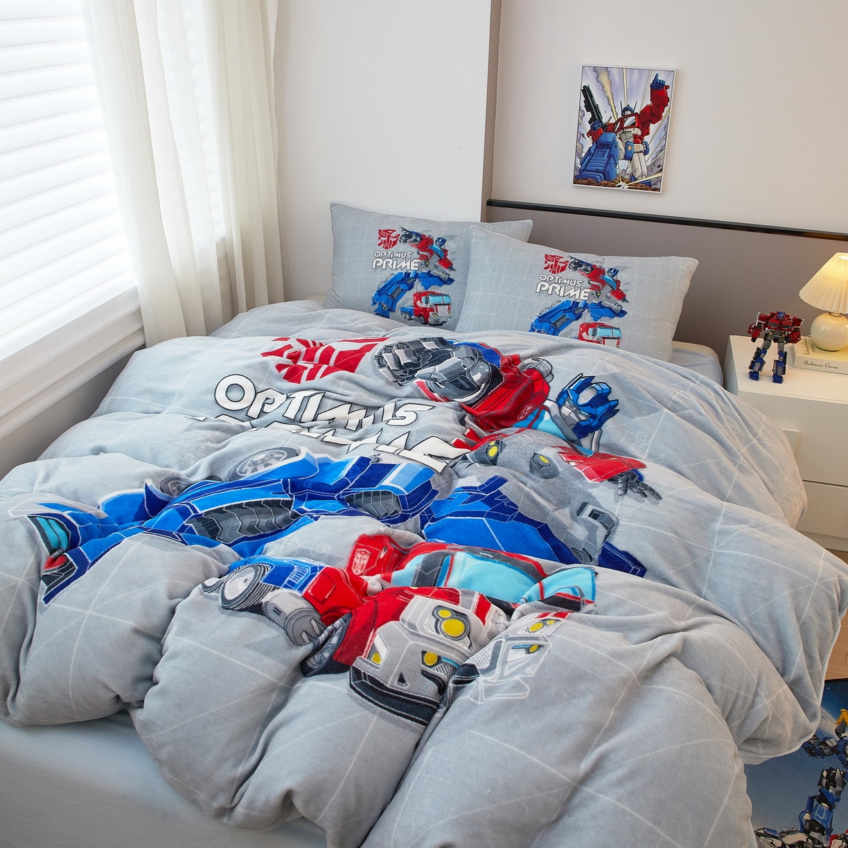 91家纺网 家纺一手货源 找家纺 蘭菲家纺 2025新款变形金刚牛奶绒四件套 6号