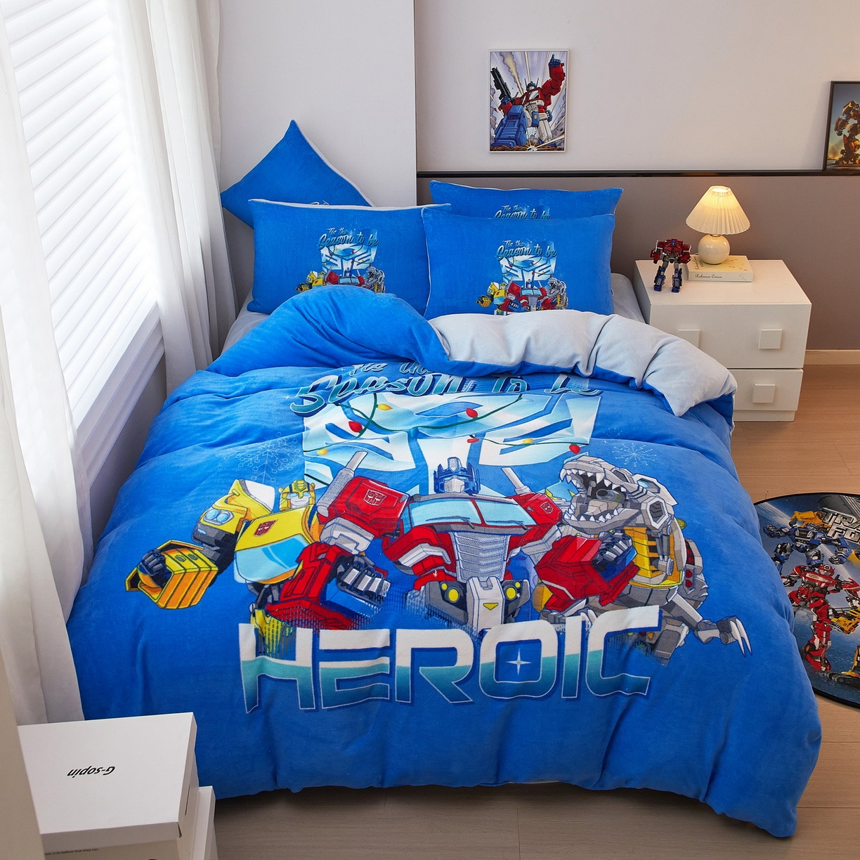 91家纺网 家纺一手货源 找家纺 蘭菲家纺 2025新款变形金刚牛奶绒四件套 7号