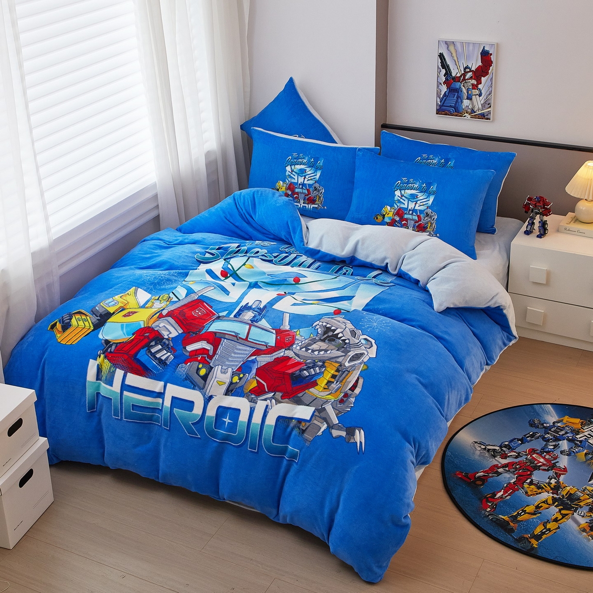 91家纺网 家纺一手货源 找家纺 蘭菲家纺 2025新款变形金刚牛奶绒四件套 7号