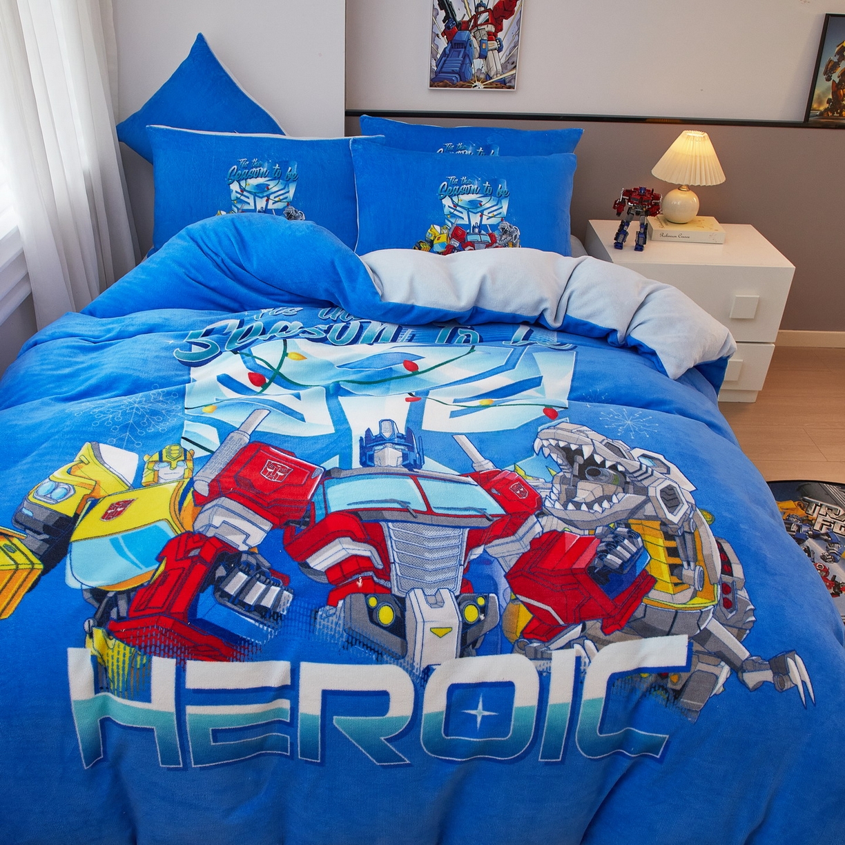 91家纺网 家纺一手货源 找家纺 蘭菲家纺 2025新款变形金刚牛奶绒四件套 7号