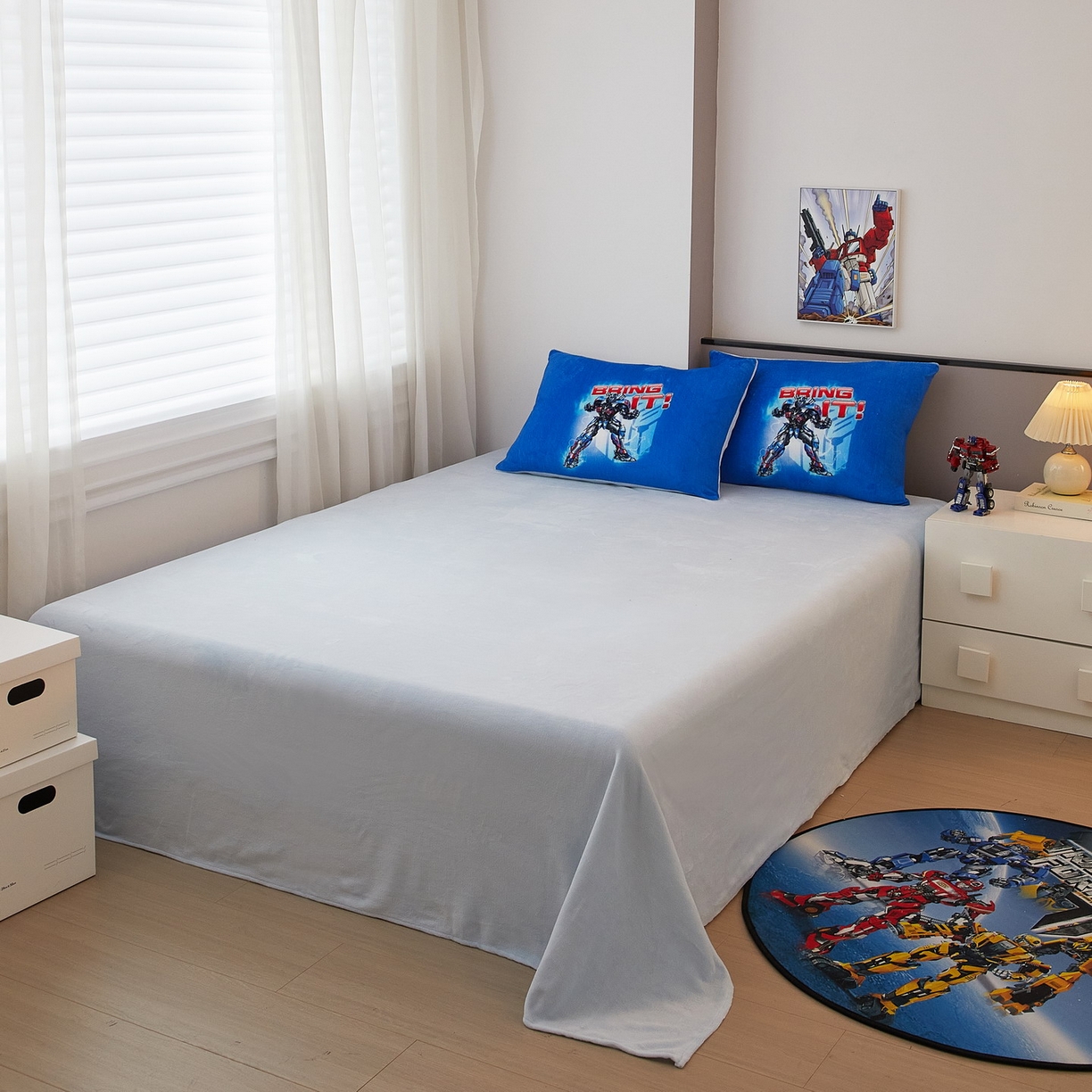 91家纺网 家纺一手货源 找家纺 蘭菲家纺 2025新款变形金刚牛奶绒四件套 8号